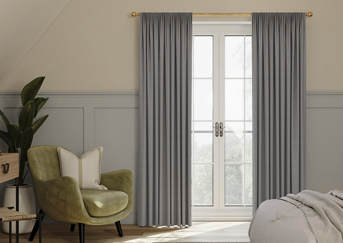 Shima Faux Silk, Platinum - Made to Measure Curtains - Image 3